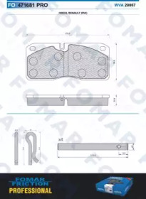 FOMAR FRICTION fo471681 -  Комплект тормозных колодок, дисковый тормоз